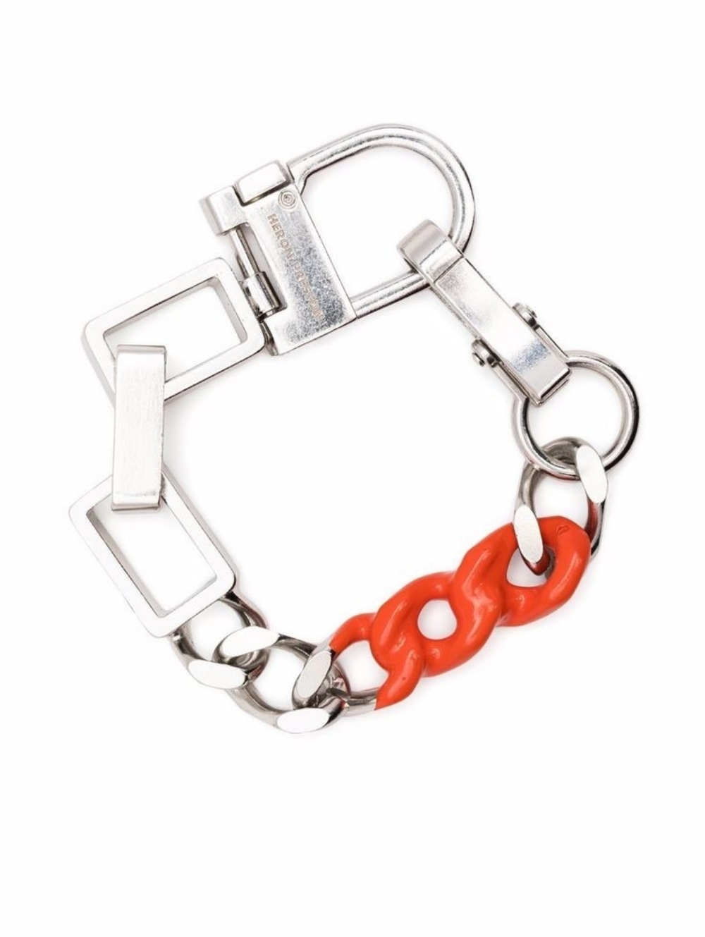 Stylish Silver and Orange Men's Bracelet